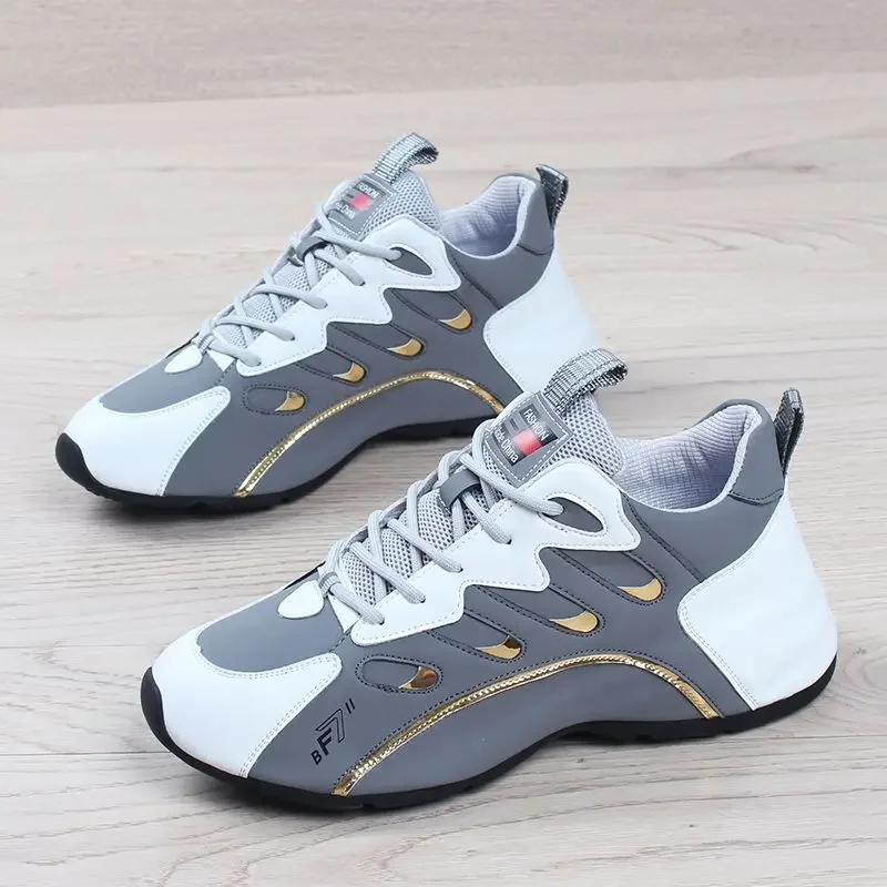 Women's Breathable Leather Fashion Trainers Comfortable Running_voghion.com