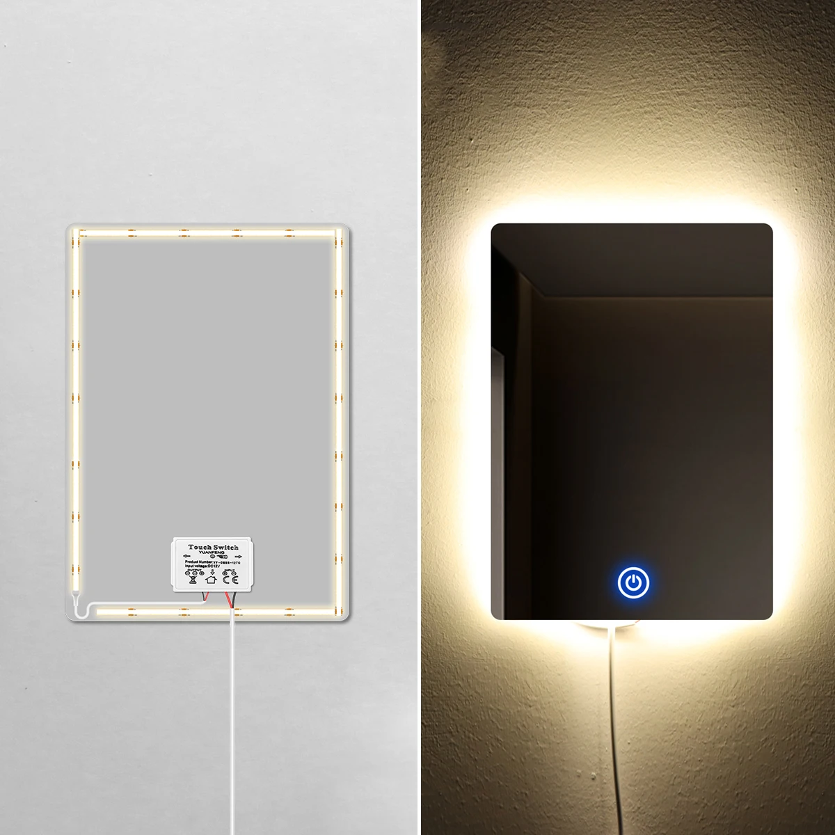 Dimmable Mirror Light Bathroom Lamp Touch Sensor Switch LED Makeup Vanity Lights Backlight DC12V COB LEDS High Bright