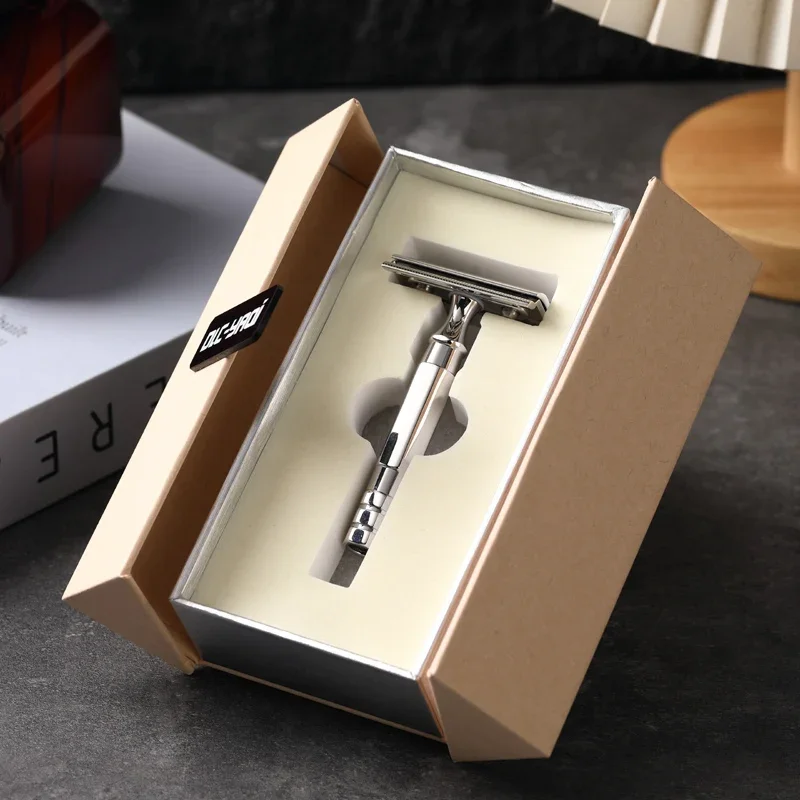 Yaqi THOT Stainless Steel Safety Razor With Gift Box 1.35MM Blade Gap 12MM Handle Diameter And 75MM Handle Diameter Safety Razor