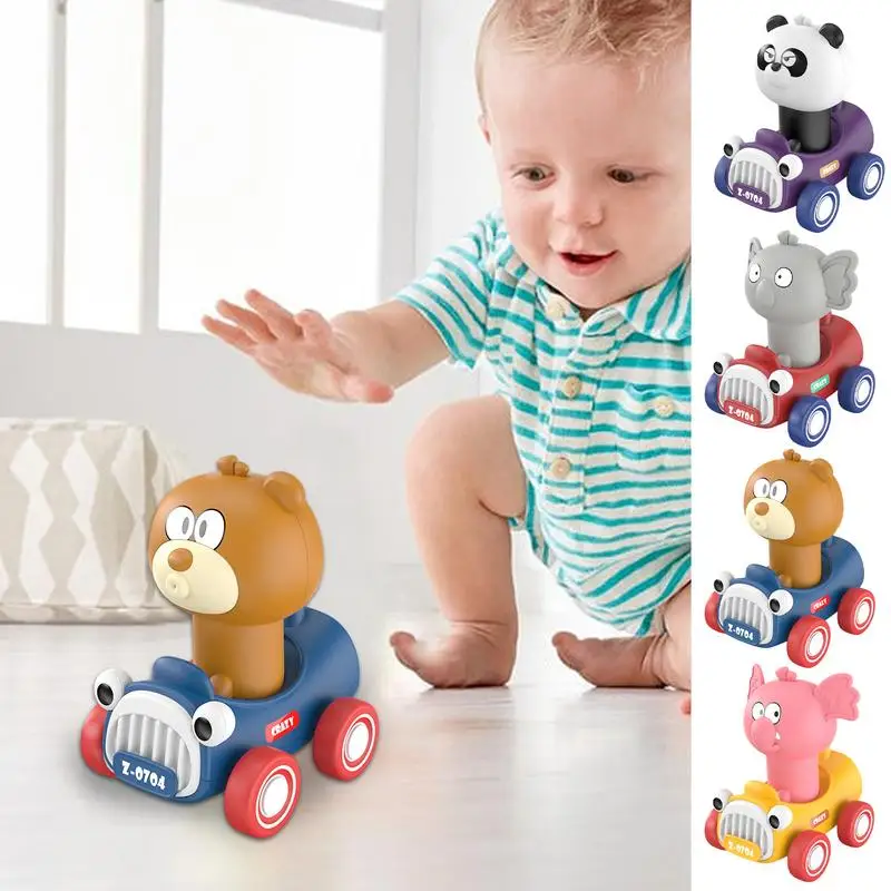 

Wind Up Toy Cars Cartoon Animal Mini Toy Vehicles Adorable Funny Creative Pull Back Press & Go Vehicle Interactive Toys Birthday