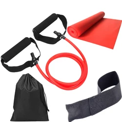 4 - Piece Yoga Fitness Set with Adjustable Resistance Bands and Carry Bag (Red)