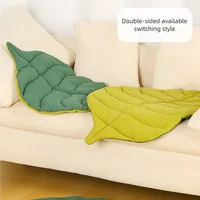 Tapis de couchage pour chat en coton doux en forme de feuille, couverture de sommeil pour chaton, chiot et chien, tapis de sol double face lavable pour animaux de compagnie, coussin de confort pour la maison 3