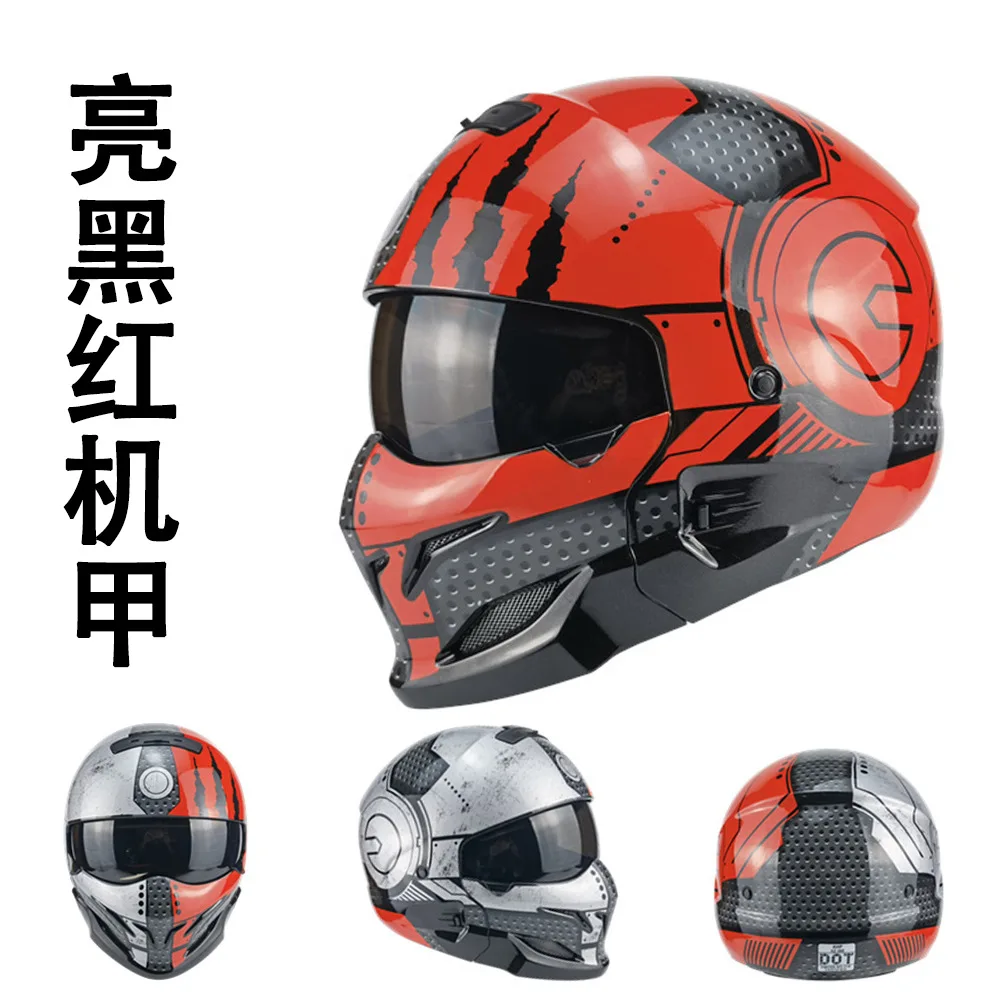 

AHP Retro Scorpion Helmet Detachable Motorcycle Riding Half Helmet Detachable Combination Full face Helmet Moto All-seasons