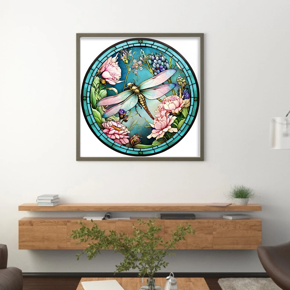 Full Embroidery Eco-cotton Thread Cross Stitch Kit 20*20CM 18CT Stained Glass Animal Cross Stitch Print Canvas Kit Home Decor Painting Embroidery