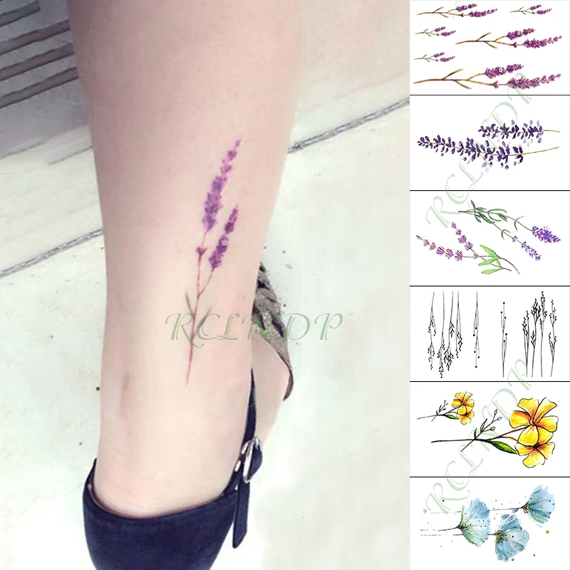 防水一時的なタトゥーステッカー ラベンダー 花 ヒマワリ 偽のタト 胸 手 腕 足 女の子 男性 女性用 Temporary Tattoos Aliexpress