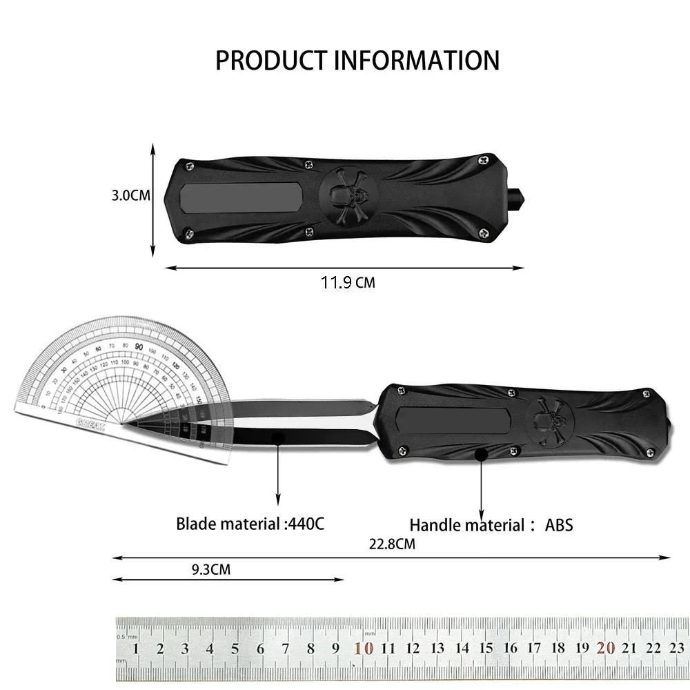 Camping Hunting Folding Knife 440C Sharp Blade ABS Non-slip Handle Outdoor Wilderness Adventure Survival Practical Tool Gift 6