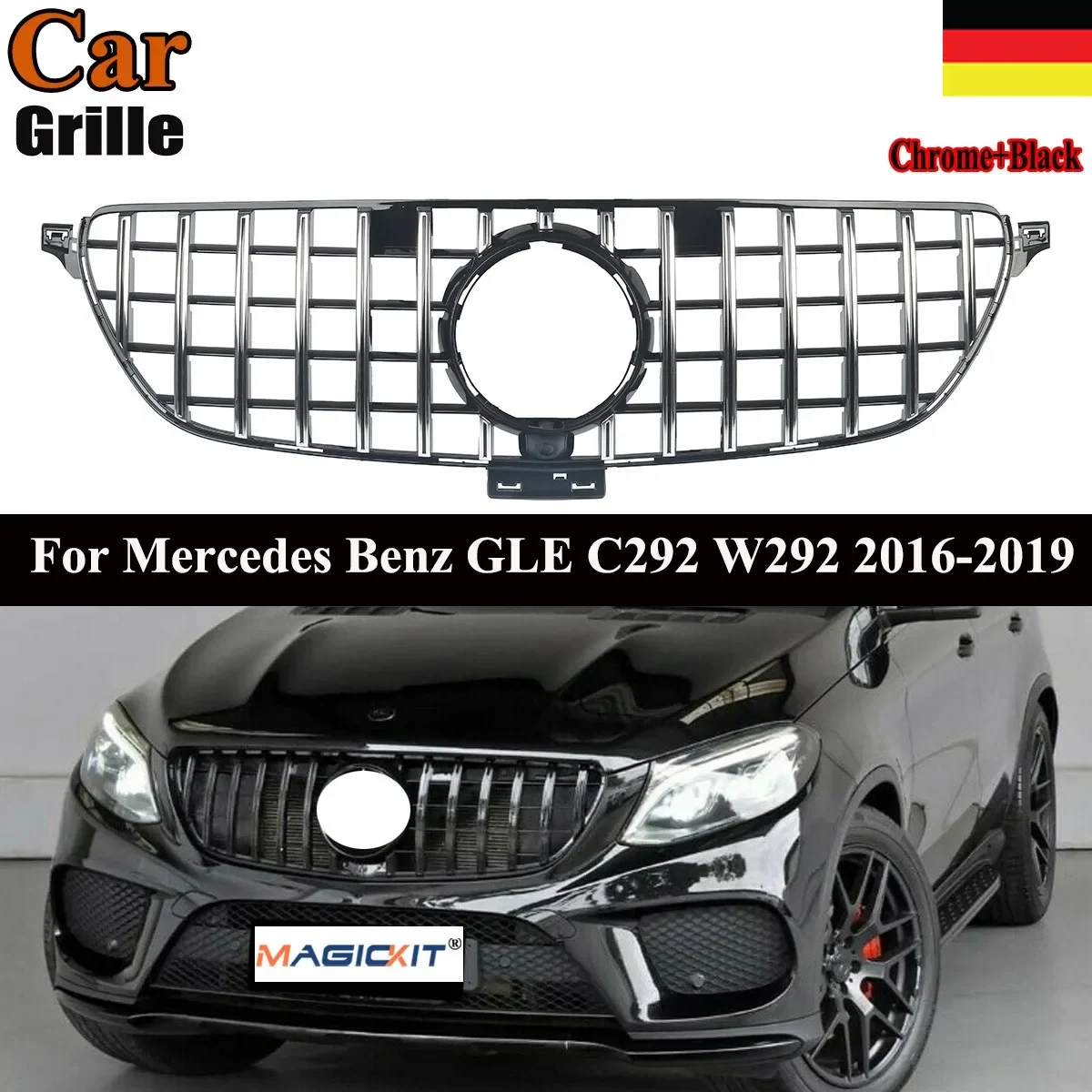 

Решетка радиатора MagicKit для Mercedes Benz GLE Class C292 W292 Coupe SUV 2015-18 GT R