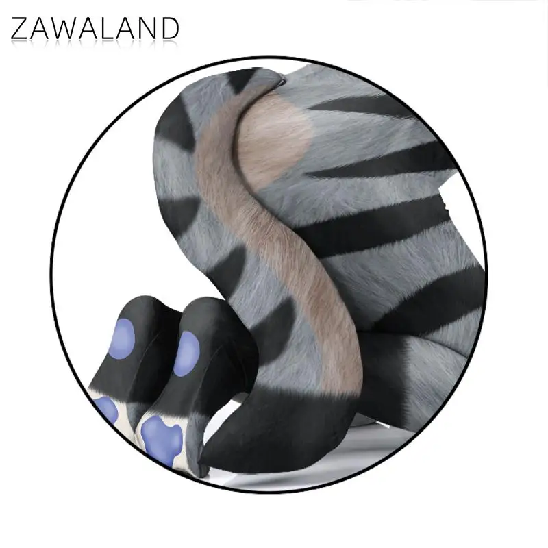 Zawaland Raccoon Furry Petsuit Animal Cosplay Costume Carnival Purim Fancy Zentai Bodysuit Crotch Zipper Party Jumpsuits