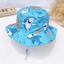 

Children Bucket Hat 2022 New Spring Cartoon Print Sun Protection Kids Boys Girls Fisherman Hat Summer Panama Caps Beach Sun Hats