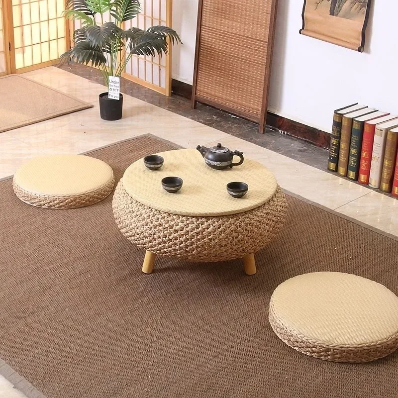 Modern Weave Coffee Table Salon Center Round Table Dressing Mobile Designer Hallway Small Dining Living Room