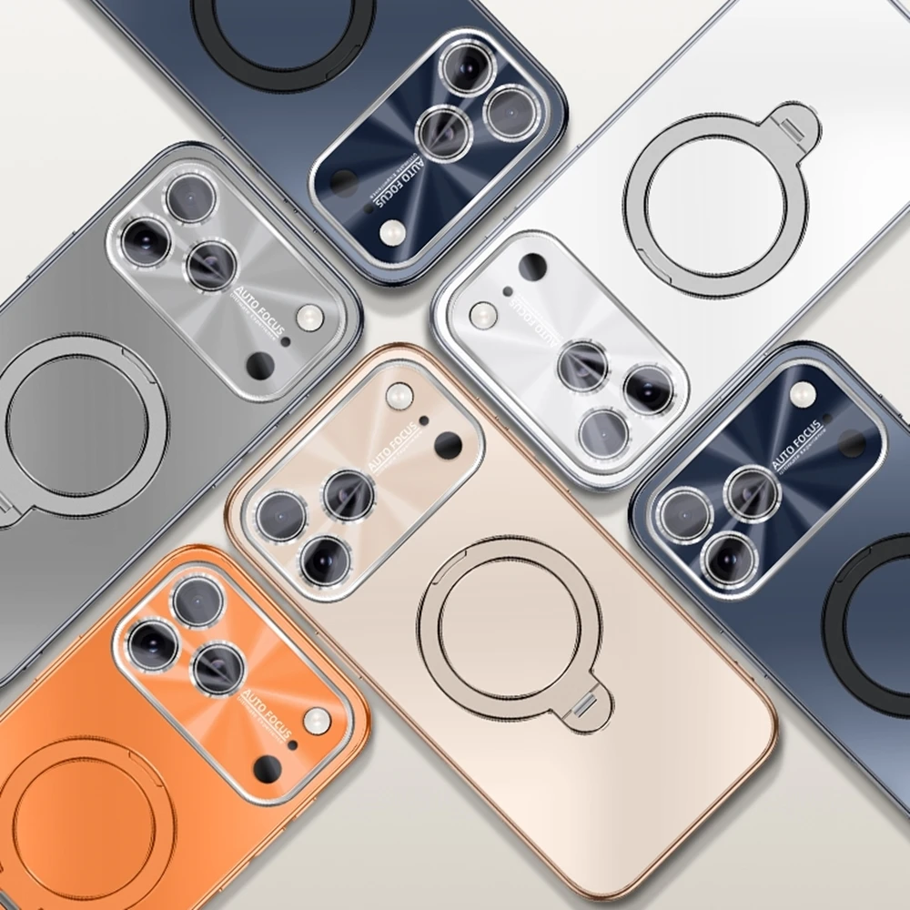 Enhanced Magnetic Phone Case with Rotating Ring Holder and Matte Finish