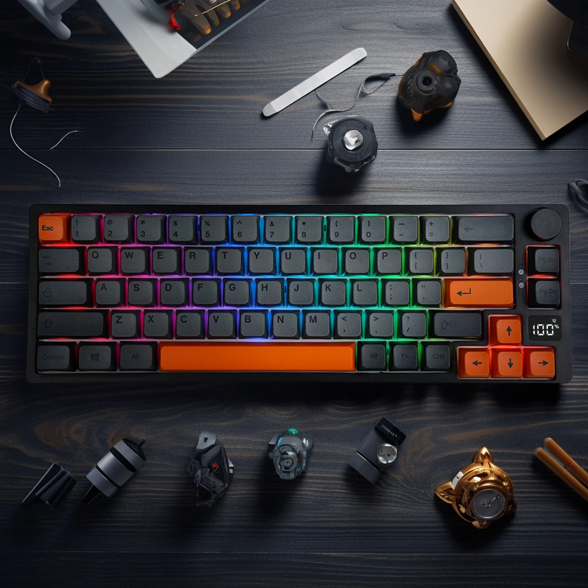 

MK67 Pro Wireless Mechanical Keyboard with A Display Hotswap Tri-mode Bluetooth 2.4G/Wired 65 Percent with Knob