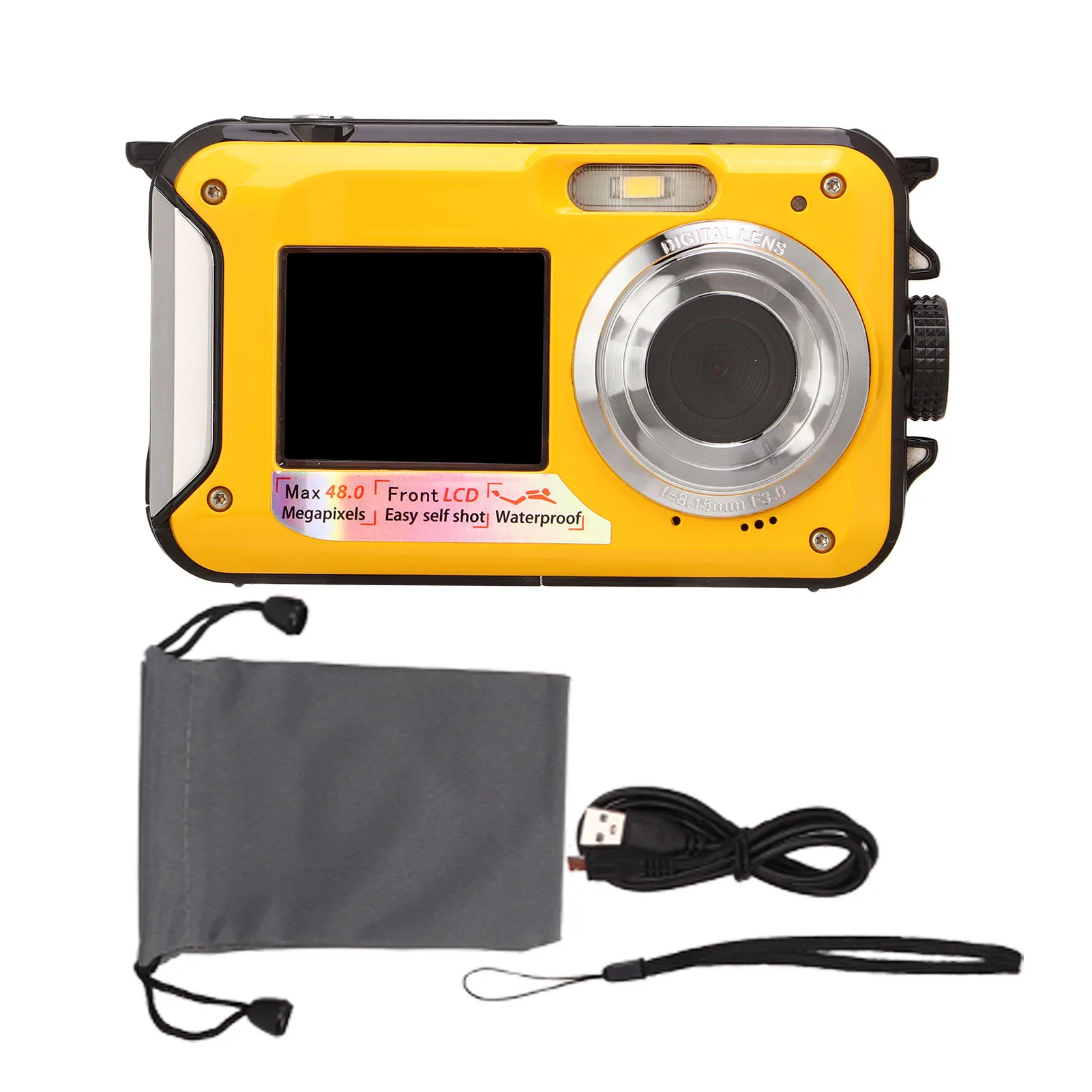 Caméra Action Étanche 2.7K 48MP avec Double Écran sous l'eau, capturant des images nettes en plongée