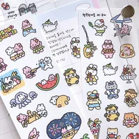Cartoon Stickers Korean Cute Graffiti Style Rabbit Stickers Kawaii Cartoon Animal Stickers Hand Account Diary Scrapbook Stickers 1