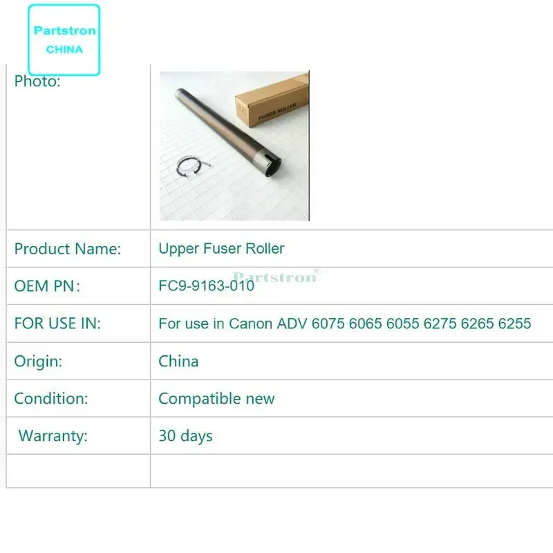 Upper Fuser Roller FC9-9163-010 For Canon ADV 6075 6065 6055 6275 6265 6255