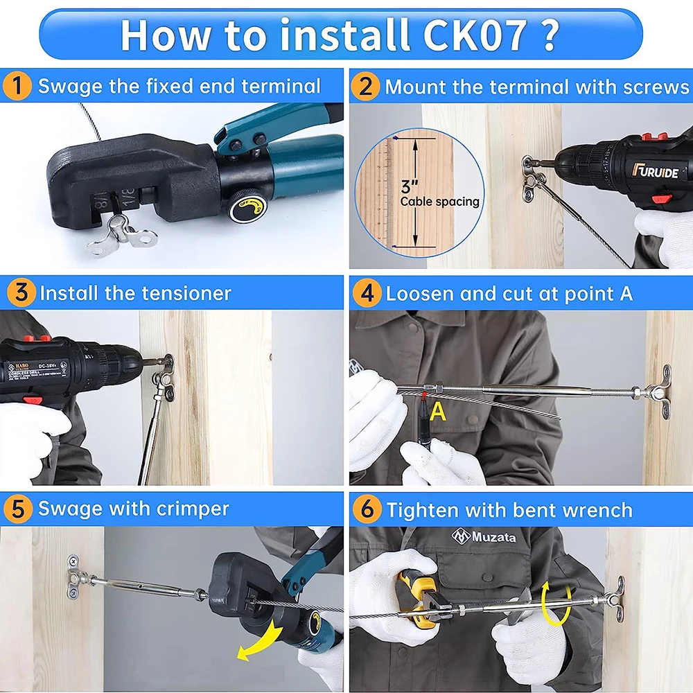 Accessori Ringhiera Metallica Terminali A Sfera In Acciaio Inox 316 Per Ringhiere A Cavo - Diametro 1/8", Confezione Da 10 Pezzi, Per Pali Metallici Cavo Spirale - Foto 10