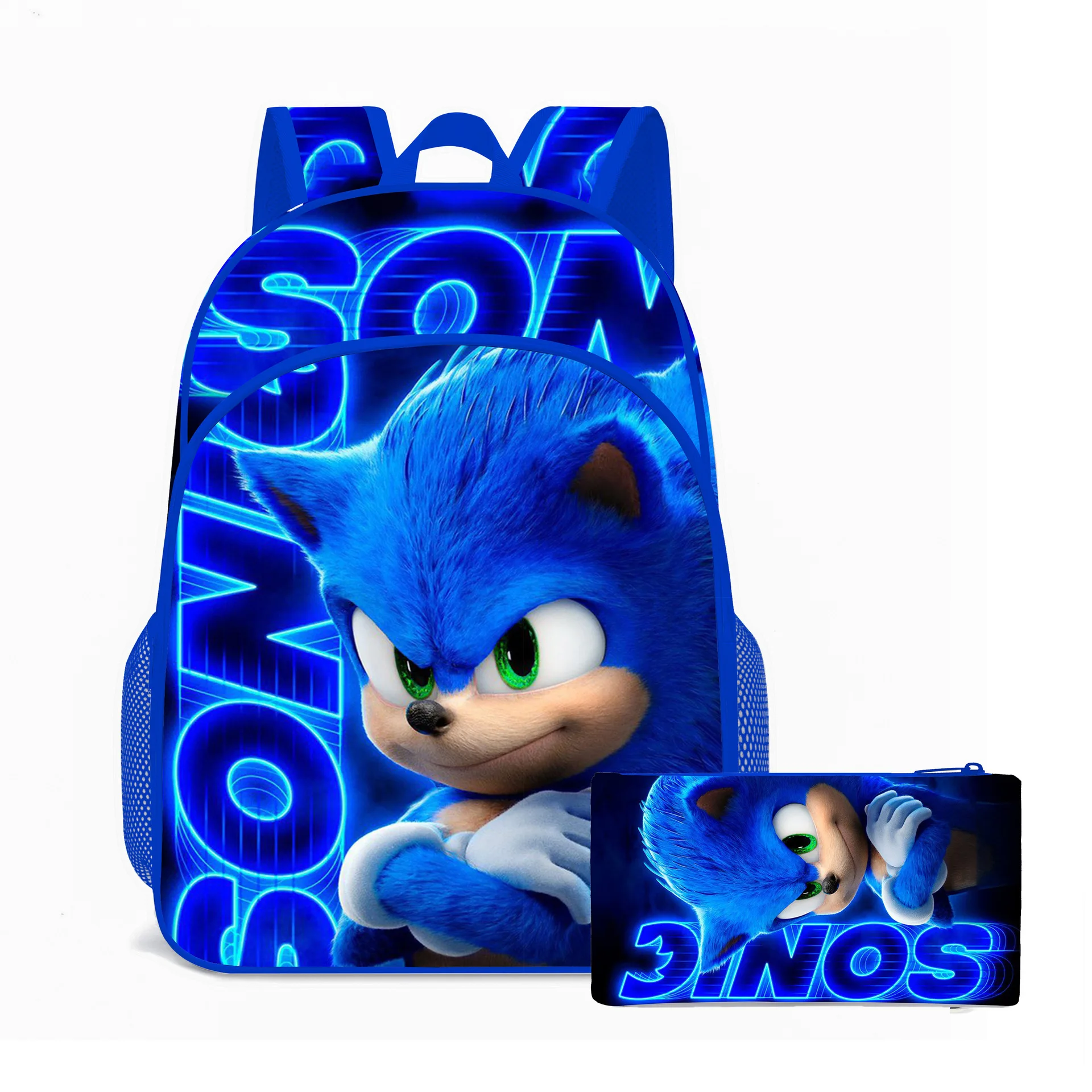 Cartoon wzór SONIC RACING plecak nastolatki Bookbag plecak dziecięcy dzieci Start szkoła prezent plecak + torba na Lunch + pokrowiec na długopis