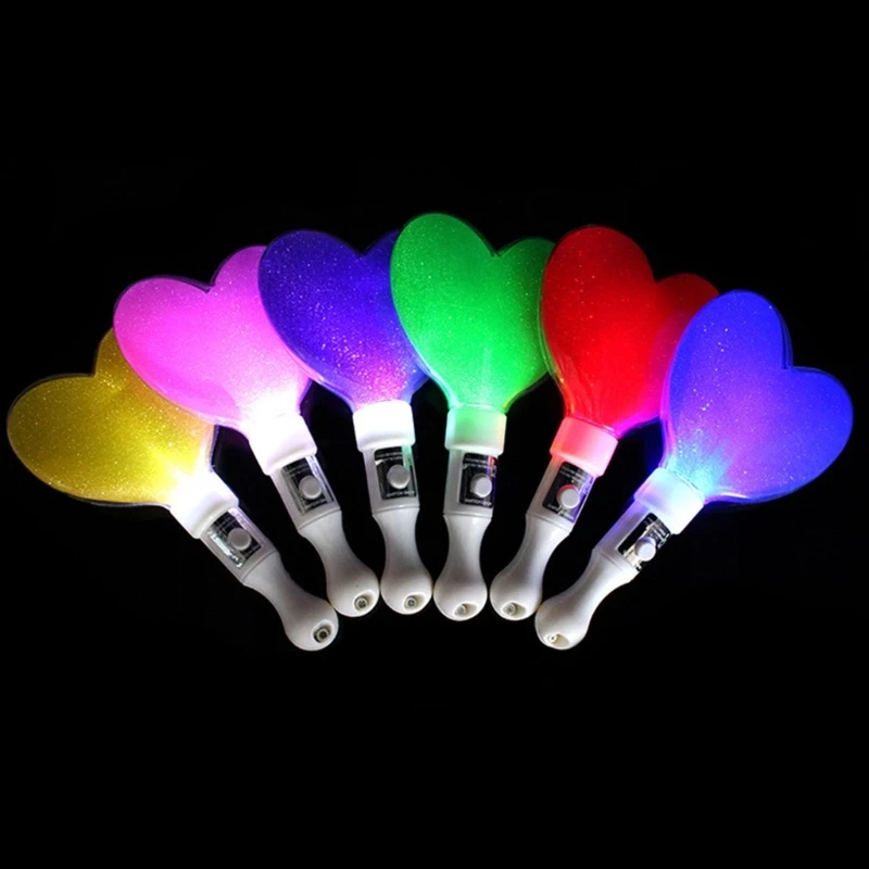 LED Flashing Stick Handheld Heartshape Light Sticks Glowing Lamp Glow