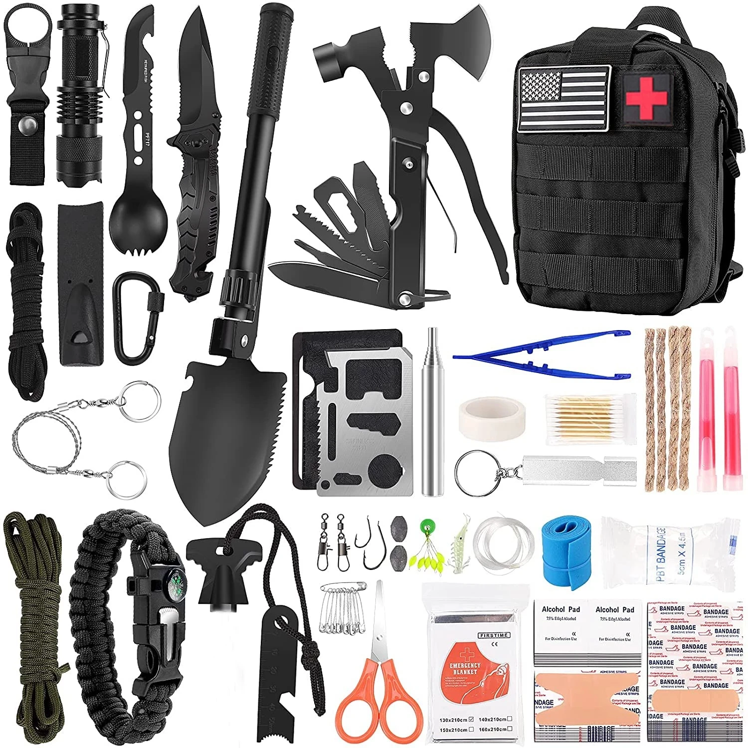 Survival Outdoor Gear Emergency Kits Trauma Bag for Camping Hunting ...