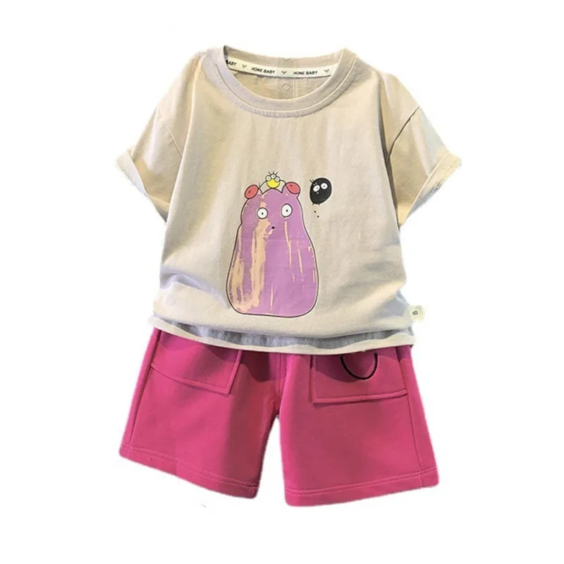 

New Summer Baby Clothes Suit Children Boys Girls Casual Cartoon T-Shirt Shorts 2Pcs/Sets Toddler Costume Infant Kids Tracksuits