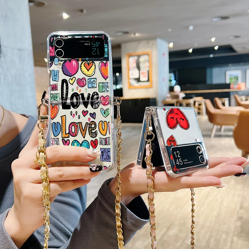 Cartoon Love Soft Lanyard Shockproof Crossbody Clear Phone Case