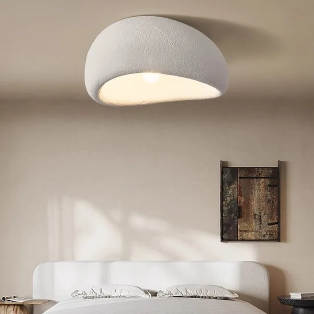 Nordic Wabi-Sabi LED Ceiling Lamp – Minimalist Chandelier for Living Room, Bedroom & Modern Home Décor