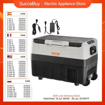 SucceBuy 35L/45L/55L Maniglia pieghevole portatile Frigorifero per auto con compressore a ruota Congelatore per campeggio Picnic Auto Casa Traval 1