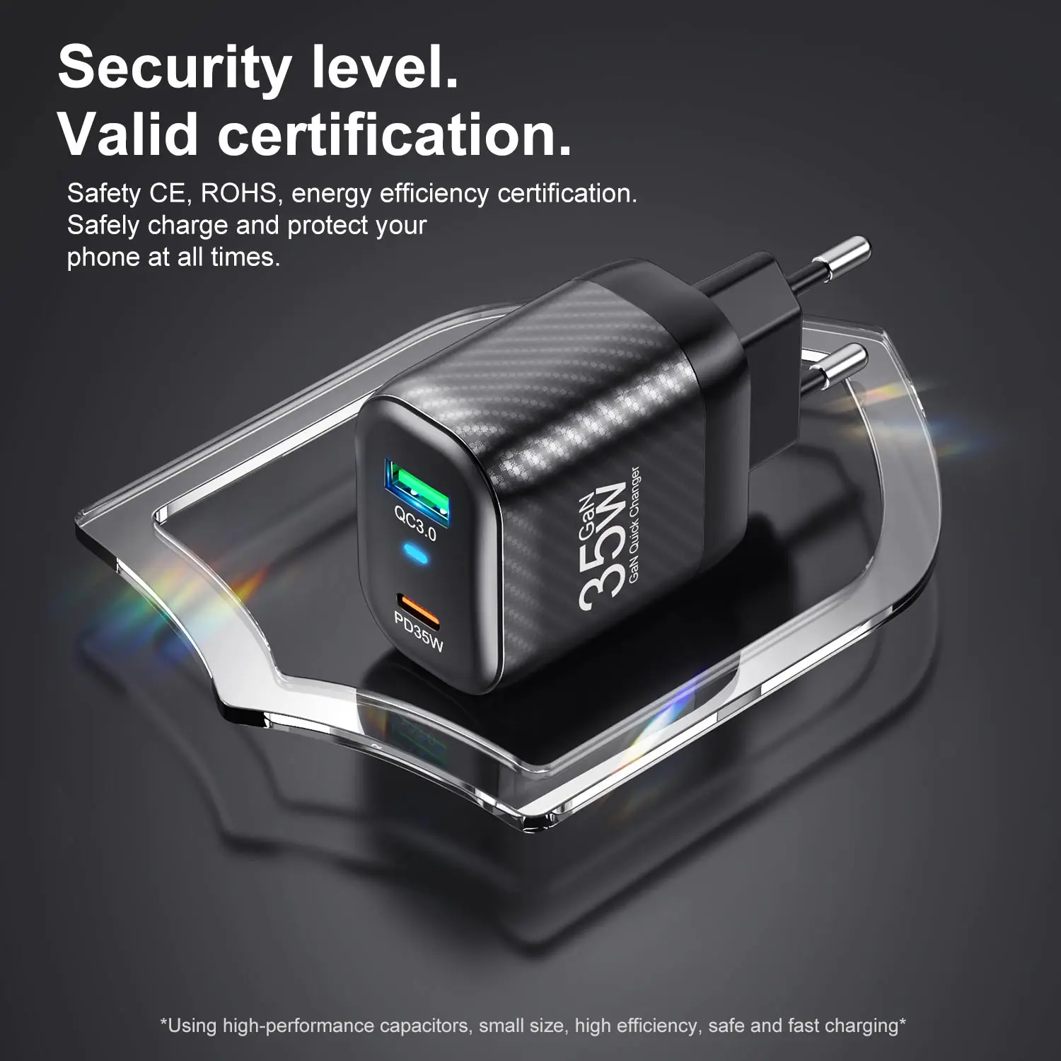 USLION 35W GaN Charger PD Fast Charger For iPhone 15 iPad 9 Air 2 3 Korea Type Phone Wall Charger USB C to USB C Charging Cable