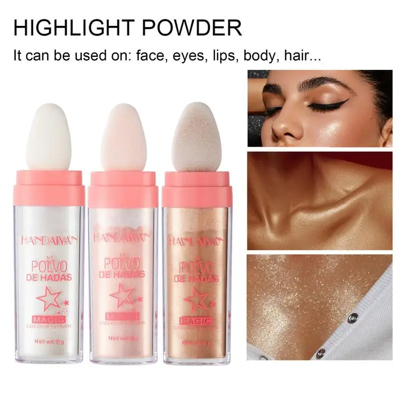 Women Glitter Powder Highlighter High Shine Shimmer Glitter Fairy Powder Makeup Illuminator
