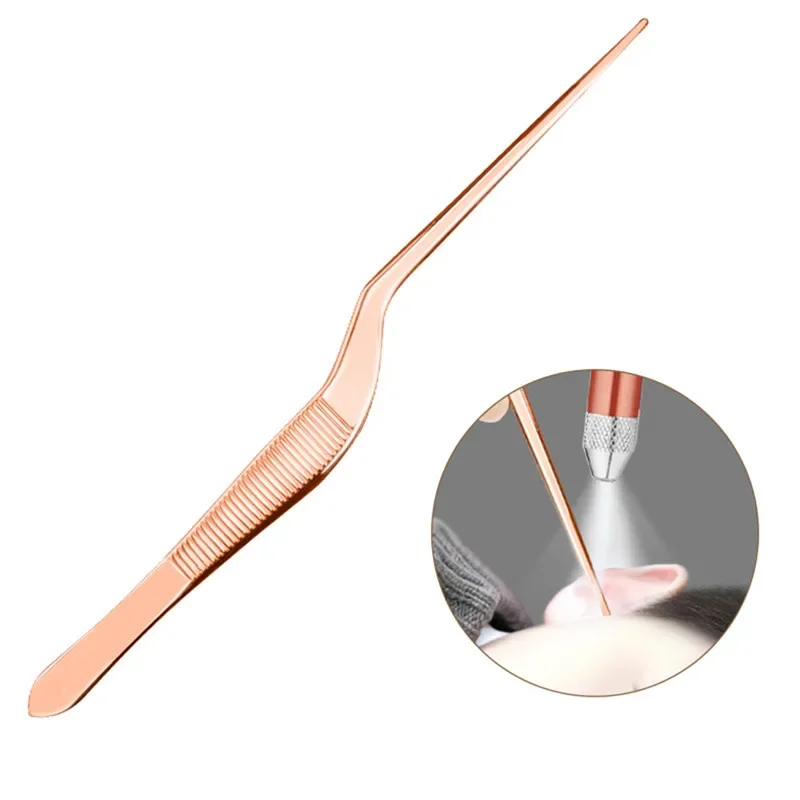 7pcs/set LED Ear Wax Pickers Stainless Steel Earpick Wax Remover Curette Ear Pick Cleaner Ear Cleaner Spoon Care Ear Clean Tool 6