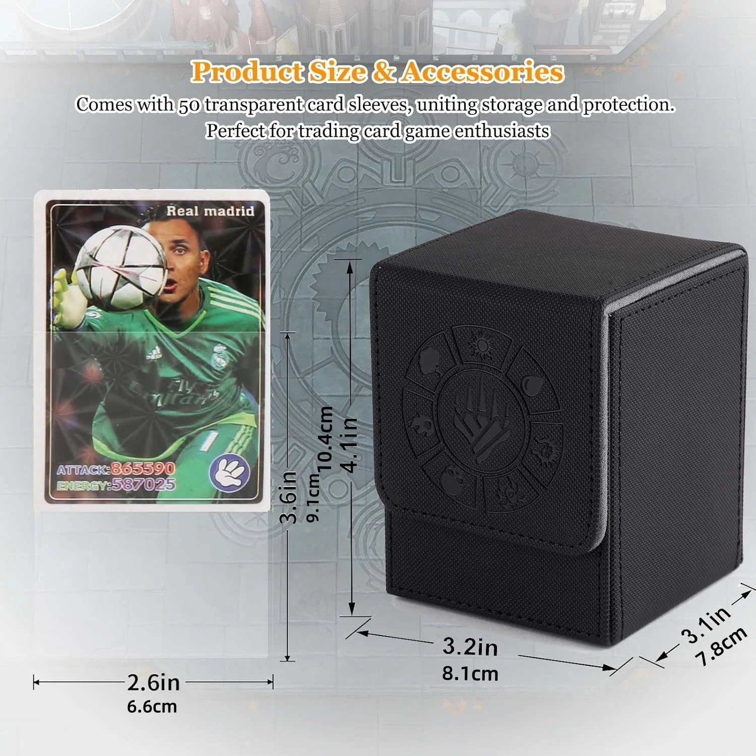 Card Deck Box 110 Storage MTG Deck Box with 50 Pcs Card Sleeve Collectible Trading Cases for Magic Commander and More