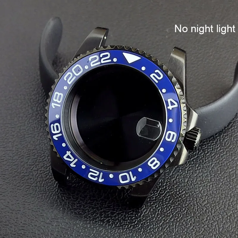 40MM Sapphire Glass GMT Bidirectional Rotation Watch Case with Accessories