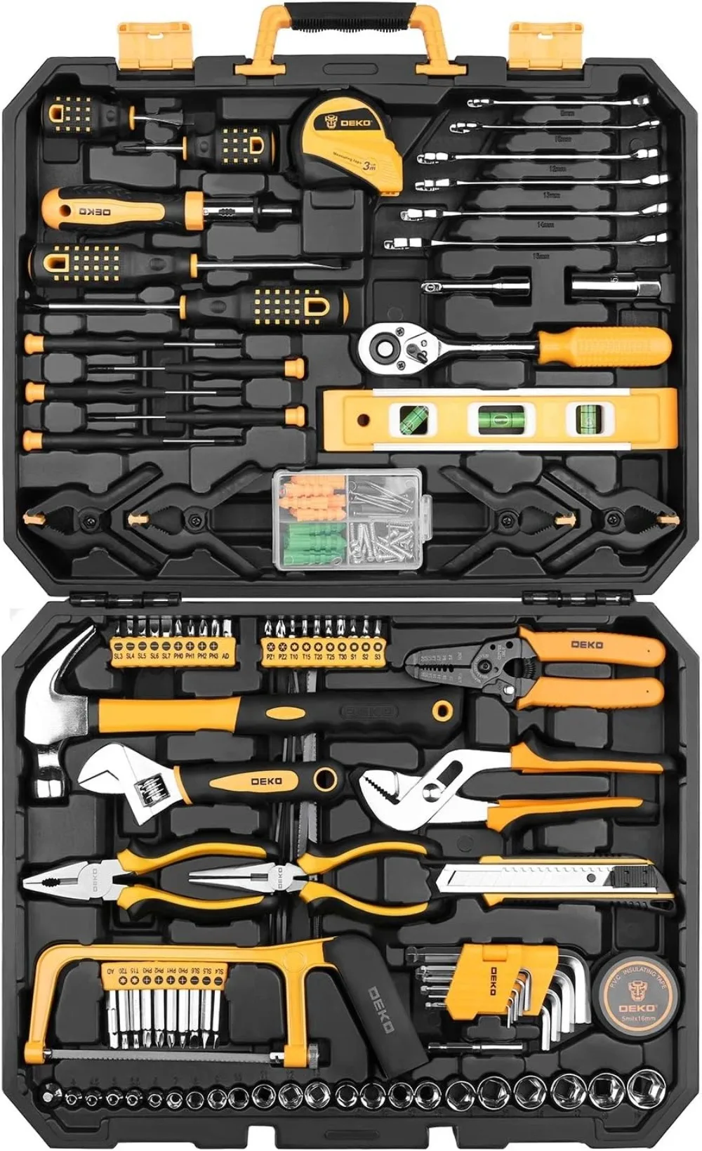 

228 socket wrenches Automotive repair tool kit Mix Tool Kit Hand tool kit with plastic toolbox storage box