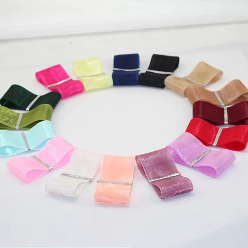 1.5 Inch 38mm 1-1/2 Satin Ribbon Solid Color Both Sided Silk Ribbon High  Quality