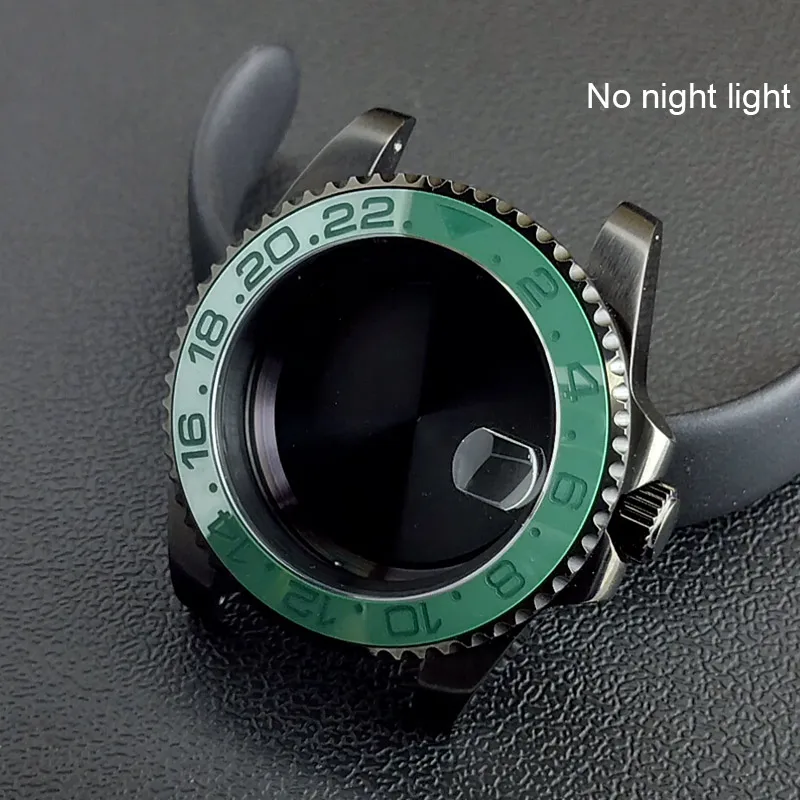 40MM Sapphire Glass GMT Bidirectional Rotation Watch Case with Accessories