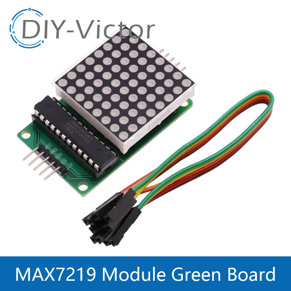 MAX7219 LED Microcontroller 4 In one Display with 5P Line Module 5V Operating Voltage for Arduino DIY 8x8 Dot Matrix Common image 8