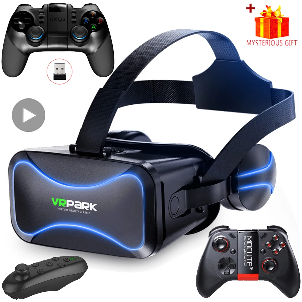 Виртуальной реальности 3D VR очки гарнитура смартфон очки шлем устройство линзы смартфон Viar наушники для iPhone Android игры
