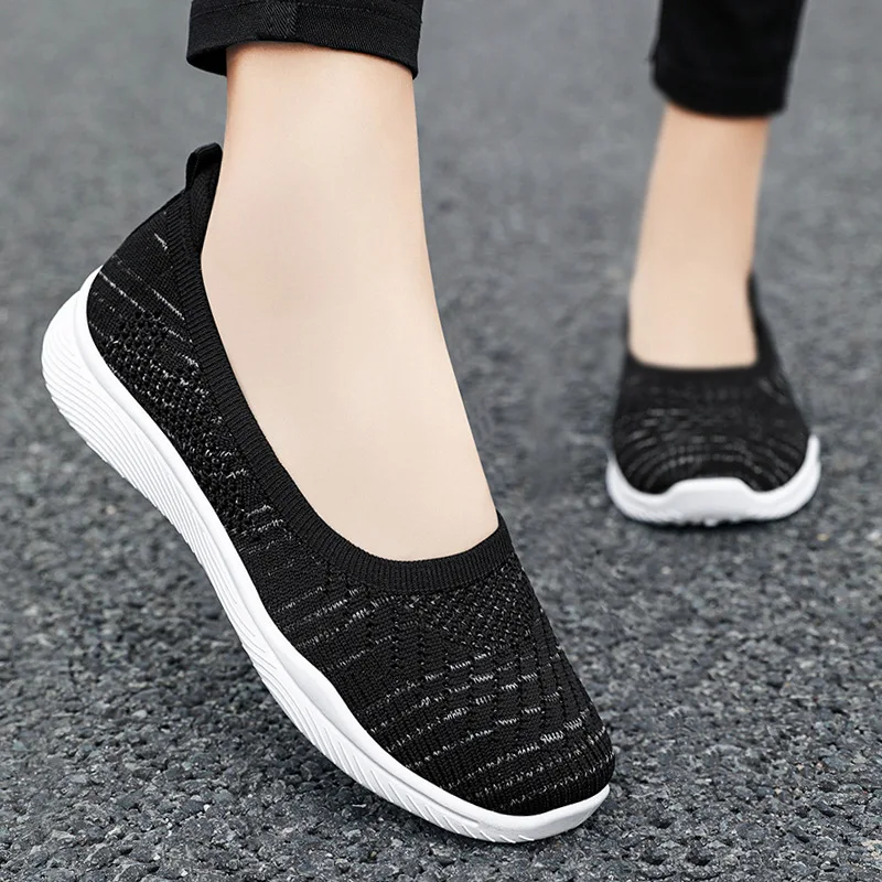 Sneakers Shoes Women Running Summer Mesh Breathable Walking Shoe Non-slip Handmade Weave Lightweight Ladies Flats Casual Shoes