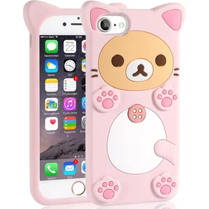 Rilakkuma Cat Bear For iPhone 15 14 13 12 11 Pro Max Xs XR 6 7 8 Silicone Soft Cover Case