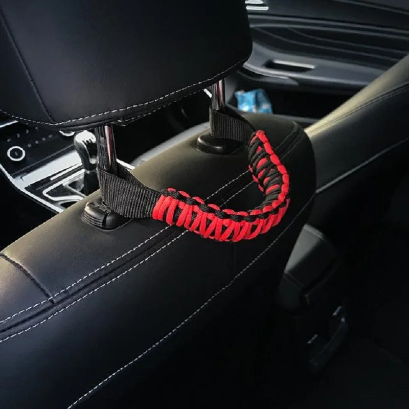 Car Grab Handle Headrest Car Grab Handle Heavy Duty Hand Made Seat Mount Grab Handle Armrest For Wrangler Tj Jk Jl Land Cruiser Suzuk Paracord