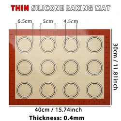 Premium Silicone Non-Stick Baking Mat - Reusable Heat-Resistant Bakeware Sheet Liner (0.4mm Red 40x30cm)