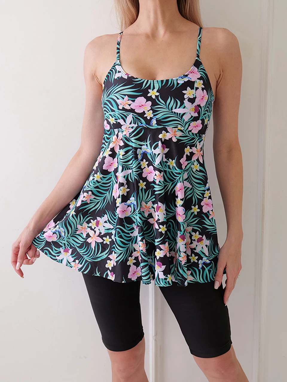 Print Tankini Set Women Two Pieces Swimsuit