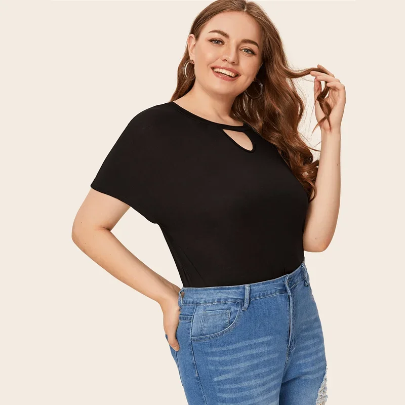 

Женская футболка с коротким рукавом, размеры до 4XL, 5XL, 6XL