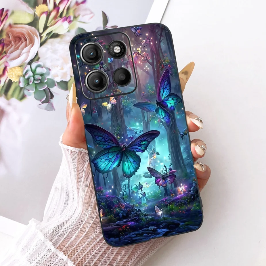 Stylish Flowers Painted Soft TPU Phone Case Cover - Universal Design