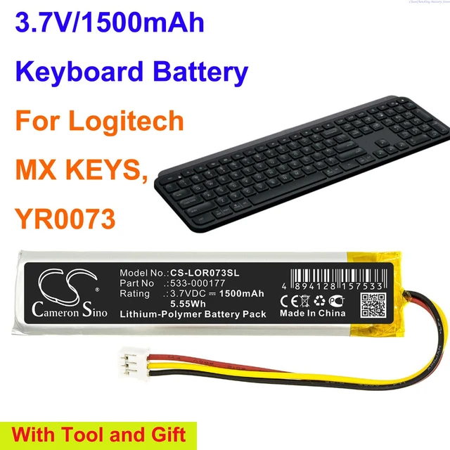 OrangeYu 1500mAh Keyboard Battery for Logitech MX KEYS, YR0073