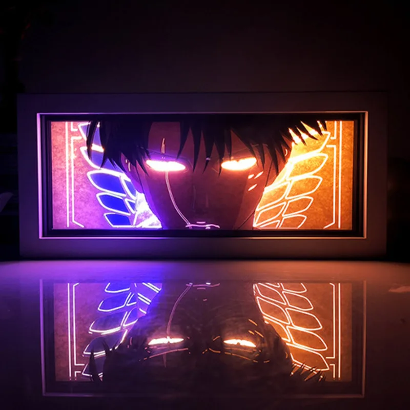 lzmlzm Lampada Anime Attack su Titanio 4 Eren Yeager Figura per Camera Da Letto Decorazione Notturna Bambini Regalo di Compleanno Shingeki No Kyojin 3D Light