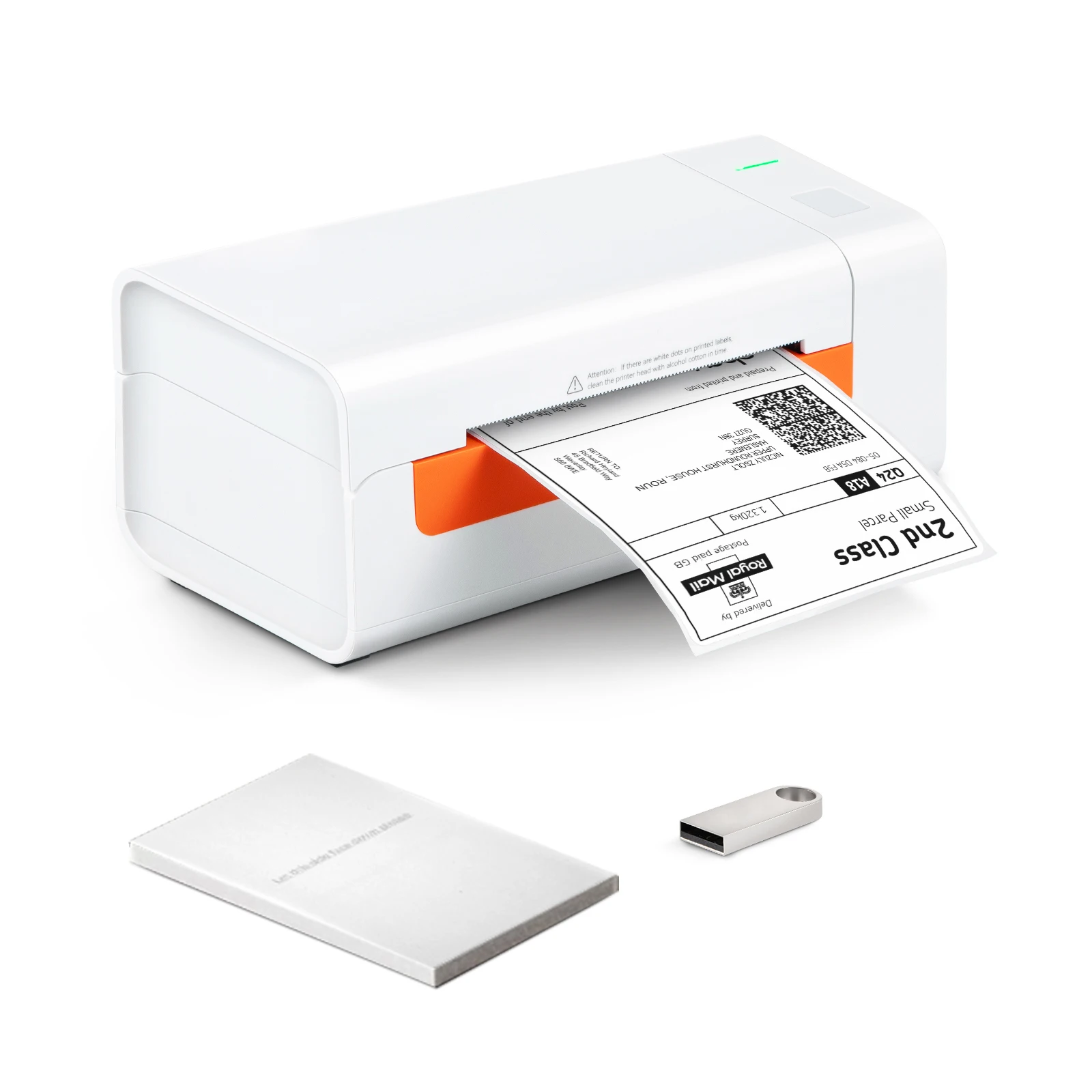 SucceBuy 203dpi Desktop Thermal Label Printer USB Label Maker Sticker Shipping Barcode Printer Compatible W/ Windows/Mac OS