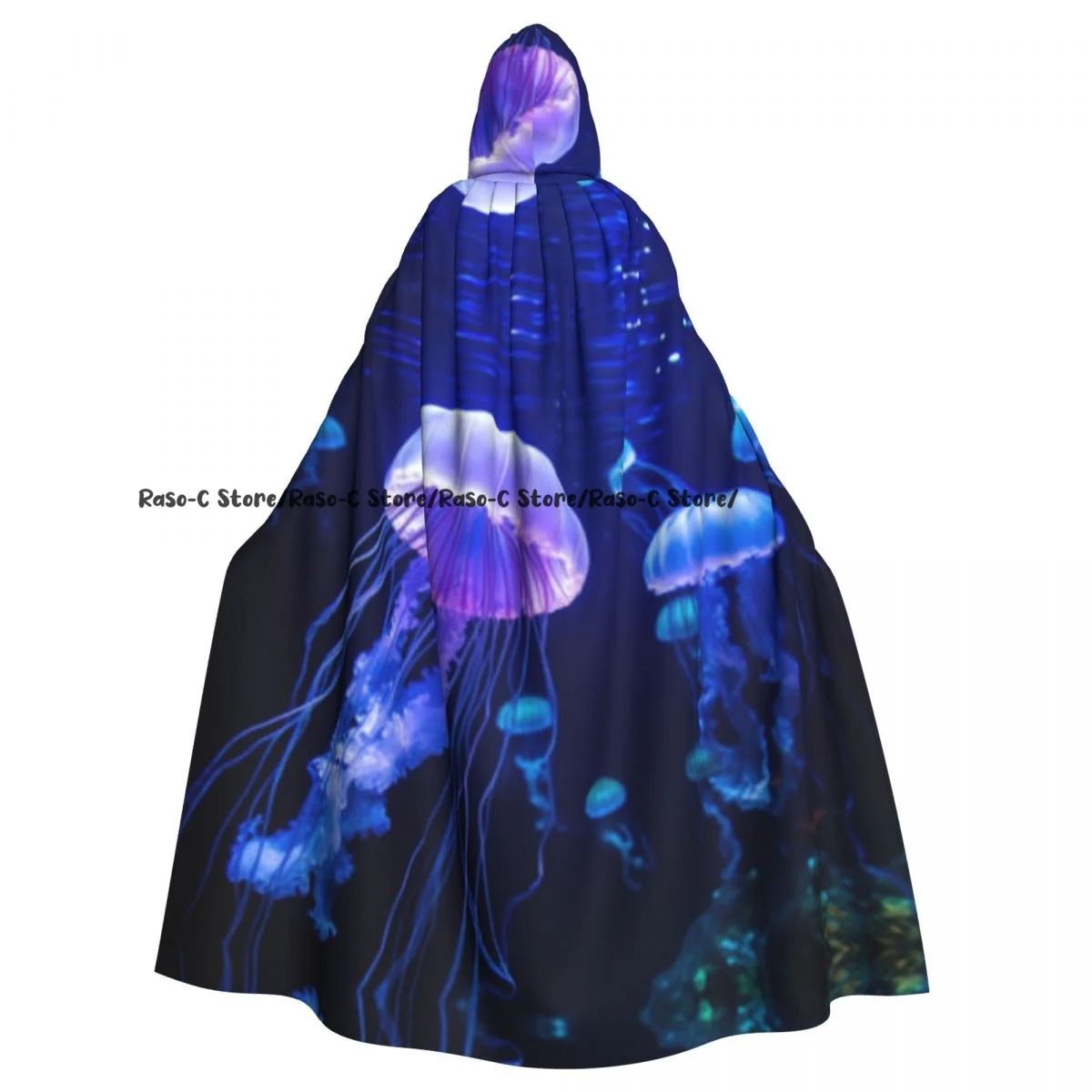 

Унисекс ведьма, реверсивная накидка с капюшоном для взрослых вампиров, плащ с Медузой в аквариуме