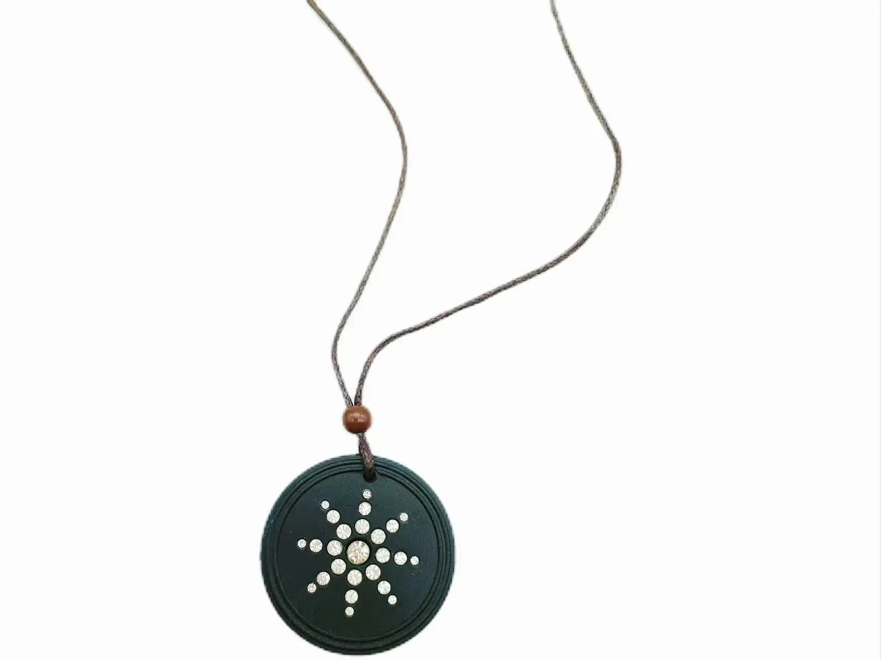 YEKBIOSCALAR Customized White Zircon Pendant Necklace for men And Women Unisex Round Pendant 4