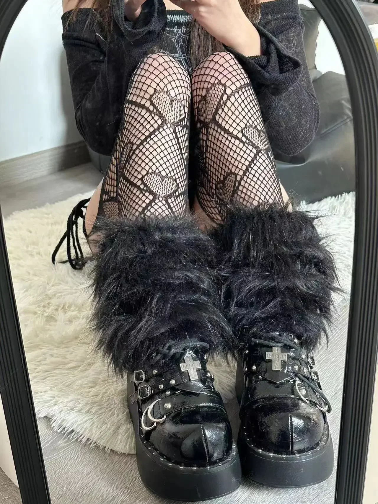 Y2K Liebe Herz Netzstrümpfe Süße Mädchen Strumpfhosen Nackte Frauen Sexy Strapsstrumpfhose JK Lolita Cosplay Party Spitzenstrümpfe – Detail 8